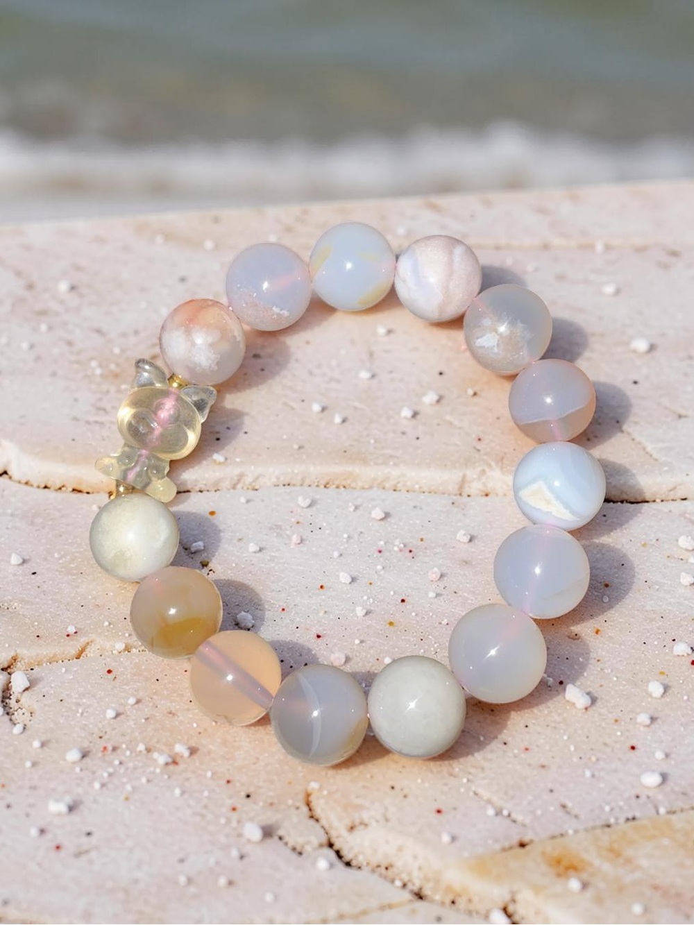 12mm Beautiful Flower Agate Bracelet 💕